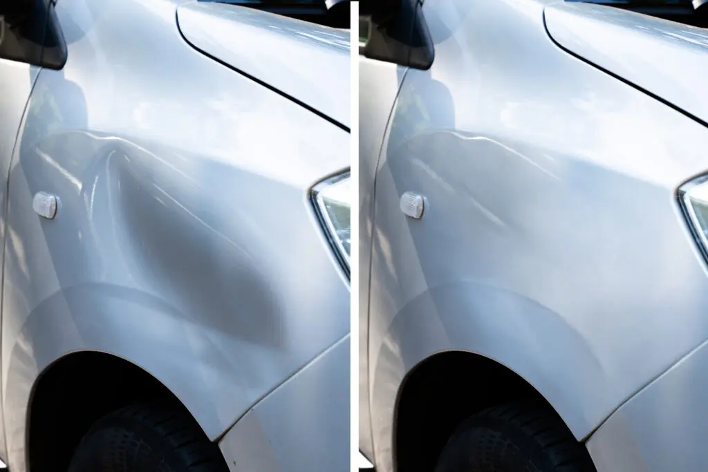Before and after dent services